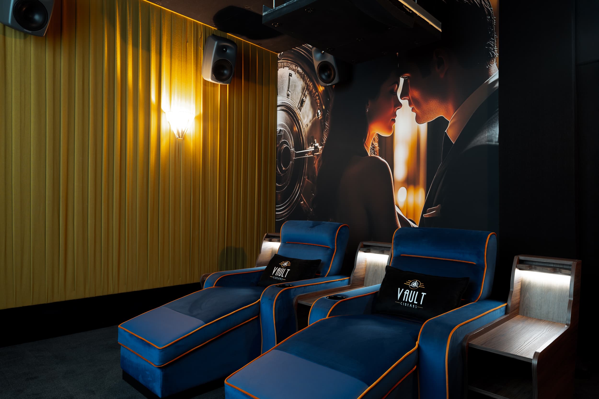 Intimate cinema lounge